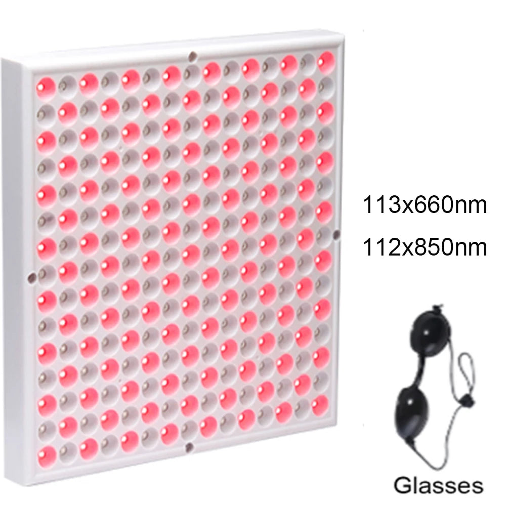 Anti Aging 850nm Infrared Panel Therapy, 660nm Red LED Facial Light Therapy  225 LED Red Light