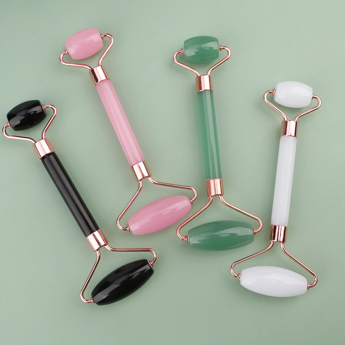 2pcs Double-end Gua Sha Massage Roller Neck Face Board Facial Skin Lifting Scraper Anti-Wrinkle Beeswax Stone Scraping Massager