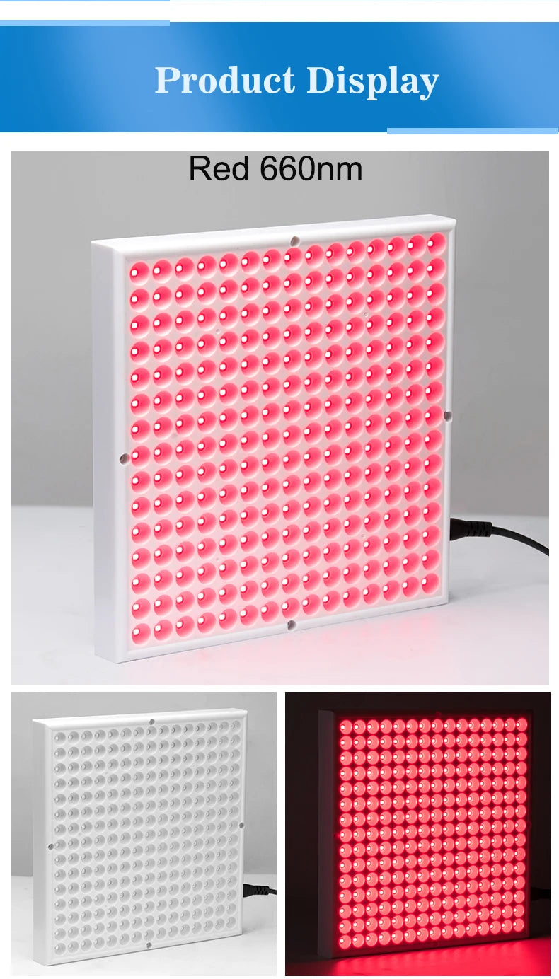 Anti Aging 850nm Infrared Panel Therapy, 660nm Red LED Facial Light Therapy  225 LED Red Light