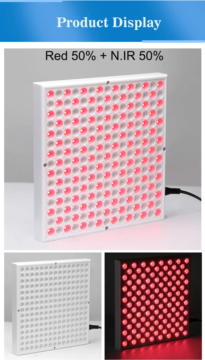 Anti Aging 850nm Infrared Panel Therapy, 660nm Red LED Facial Light Therapy  225 LED Red Light