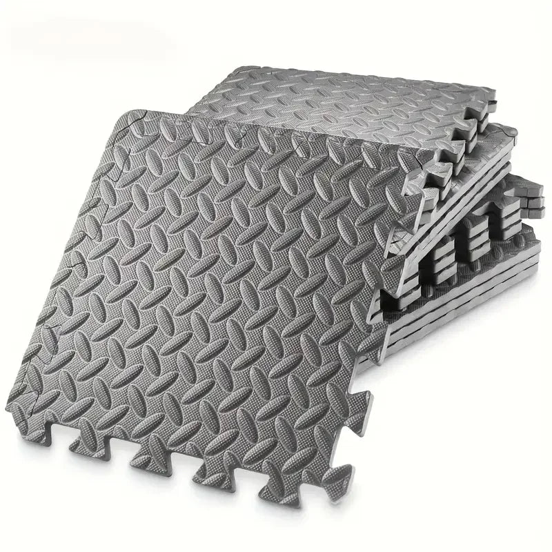 16Pcs Non-slip Waterproof Fitness Mat Shock-absorbing Floor Protection Splicing Exercise Mat Power Yoga Training Floor Tiles