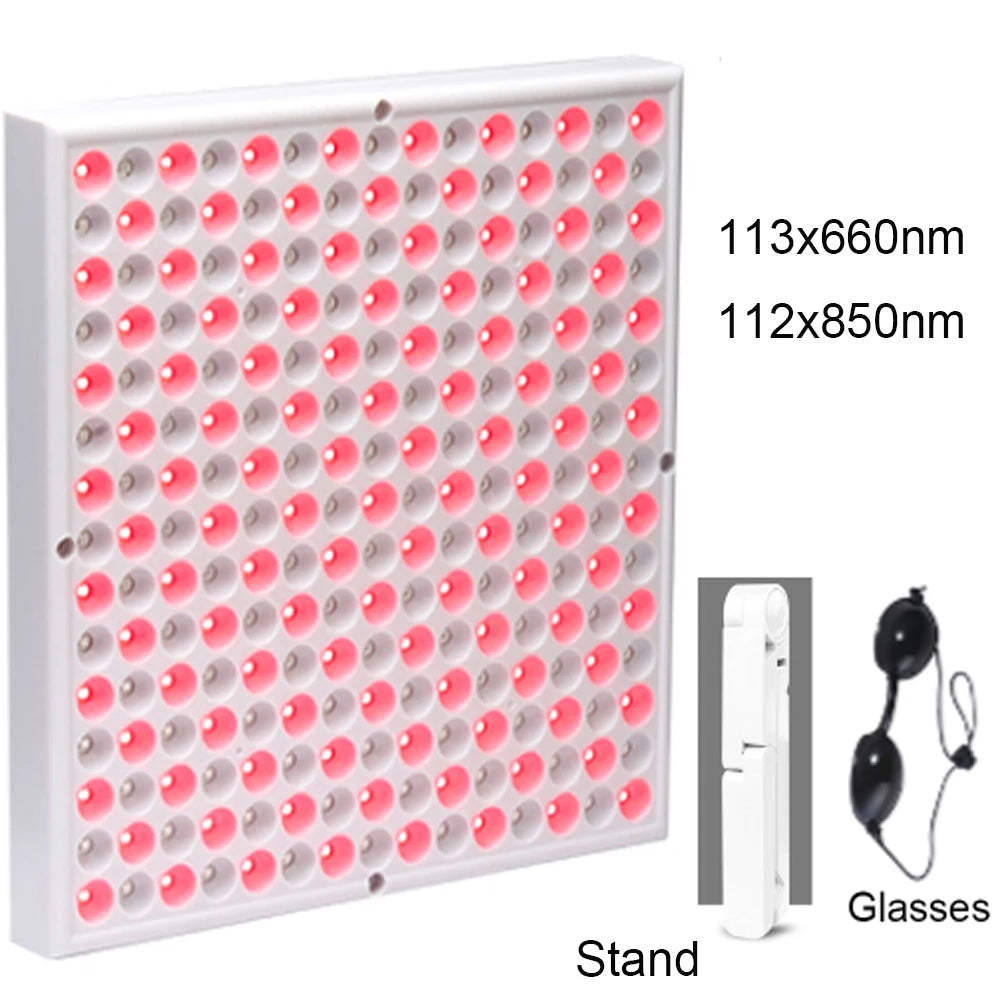 Anti Aging 850nm Infrared Panel Therapy, 660nm Red LED Facial Light Therapy  225 LED Red Light