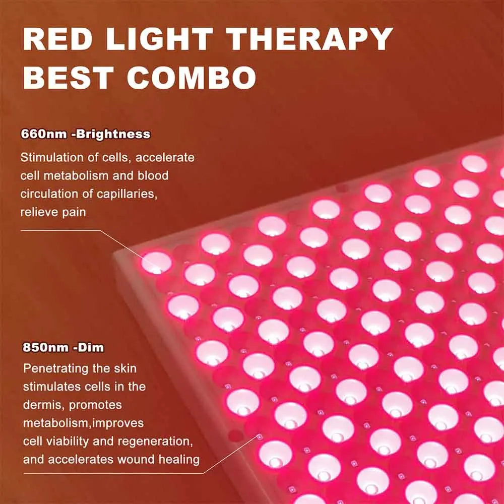 Anti Aging 850nm Infrared Panel Therapy, 660nm Red LED Facial Light Therapy  225 LED Red Light