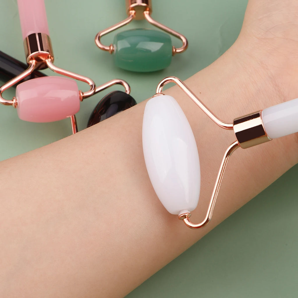 2pcs Double-end Gua Sha Massage Roller Neck Face Board Facial Skin Lifting Scraper Anti-Wrinkle Beeswax Stone Scraping Massager